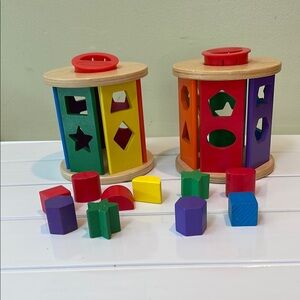 2 Melissa & Doug Colorful Learning Toy Set Shape Sorting